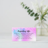 Glitter Drips Honeymoon Fund vrijgezellenfeest bru Informatiekaartje (Staand voorkant)