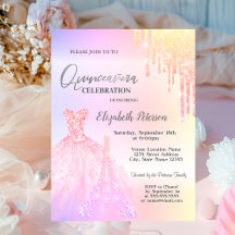 Glitter Drips,Jurk,Eiffel Toren OmbreQuinceañera