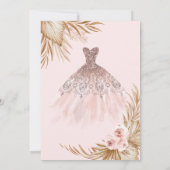  Glitter Drips, Jurk, Pampa's, Roze Sweet 16 Kaart (Achterkant)