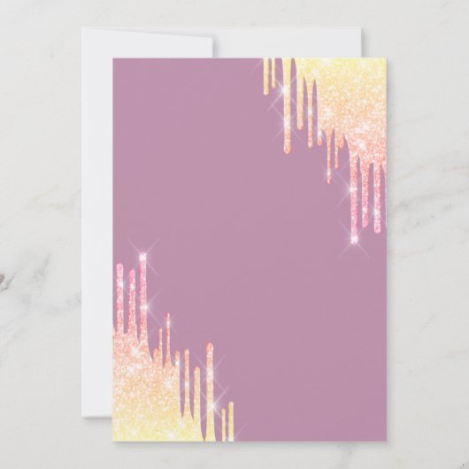  Glitter Drips Light Blue Sweet 16   Kaart (Achterkant)