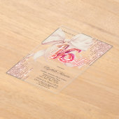 Glitter Drips Pink Bow Rose Gold Shiny Sweet 16 Acryl Uitnodigingen (Laagn)