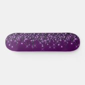 Glitter Drips Purple Girly Persoonlijk Skateboard (Horizontaal)