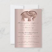 Glitter Drips Roos Baby shower Olifant Nieuw Kaart (Voorkant)