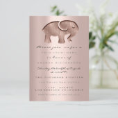 Glitter Drips Roos Baby shower Olifant Nieuw Kaart (Staand voorkant)