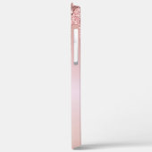 Glitter Drips Roos Blush Roze Zwart Script Naam Case-Mate iPhone Case (Achterkant / Links)