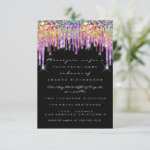 Glitter Drips Roos Bridal 16e regenboogzeemeermin Kaart (Staand voorkant)