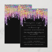 Glitter Drips Roos Bridal 16e regenboogzeemeermin Kaart (Voorkant / Achterkant)