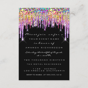 Glitter Drips Roos Bridal 16e regenboogzeemeermin Kaart