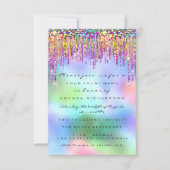 Glitter Drips Roos Bridal 16th Rainbow Holographic Kaart (Voorkant)