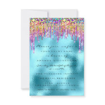 Glitter Drips Roos Bridal 16th Rainbow Ocean