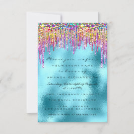 Glitter Drips Roos Bridal 16th Rainbow Ocean Kaart