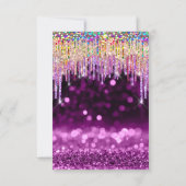 Glitter Drips Roos Bridal 16th Rainbow Paars Kaart (Achterkant)