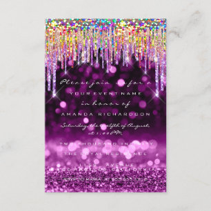 Glitter Drips Roos Bridal 16th Rainbow Paars Kaart