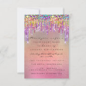 Glitter Drips Roos Bridal 16th Rainbow Unicorn Kaart (Voorkant)
