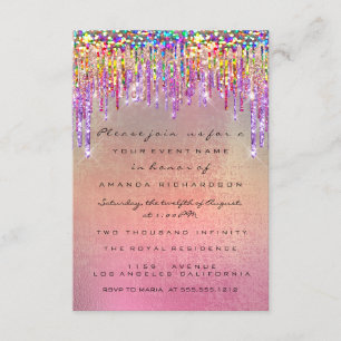 Glitter Drips Roos Bridal 16th Rainbow Unicorn Kaart