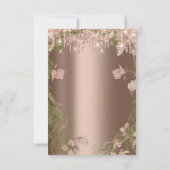 Glitter Drips Roos Bruiloft Bloemen Krans  Kaart (Achterkant)