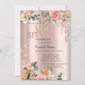 Glitter Drips Roos Gold Rozen op hoge hoogte, gezo Kaart (Voorkant)