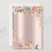 Glitter Drips Roos Gold Rozen op hoge hoogte, gezo Kaart (Achterkant)
