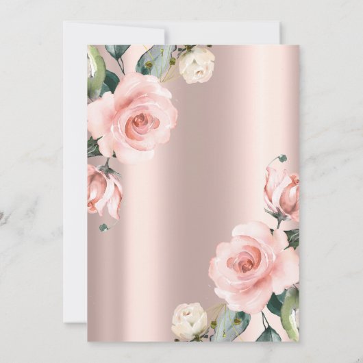 Glitter Drips Roos Gouden Rozen Wedding Jubileum Kaart (Achterkant)