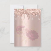 Glitter Drips Rose Goud Bruids Marsala Sweet 16th Kaart (Achterkant)