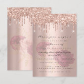 Glitter Drips Rose Goud Bruids Marsala Sweet 16th Kaart (Voorkant / Achterkant)
