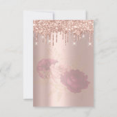 Glitter Drips Rose Goud Bruids Sweet 16de Marsala Kaart (Achterkant)