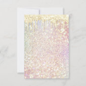 Glitter Drips Rose Goud Bruidsfeest Sweet 16 Luxe Kaart (Achterkant)