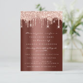 Glitter Drips Roze Bruine Bruiloft Sweet 16de Kaart (Staand voorkant)