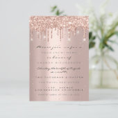Glitter Drips Roze Confetti Bruidsfeest Sweet 16 Kaart (Staand voorkant)