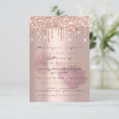 Glitter Drips Roze Goud  Bruids Sweet 16e Marsala Kaart (Staand voorkant)