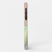 Glitter Drips Roze Goud,Monogram Holografisch Case-Mate iPhone Case (Achterkant/links)