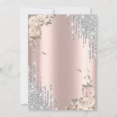 Glitter Drips,Rozen, Roze Gouden Huwelijksjubileum Kaart (Achterkant)