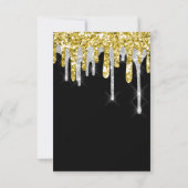Glitter Drips Silver Gold Black Bridal Sweet 16th Kaart (Achterkant)