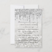 Glitter Drips Silver Grey Bridal Sweet 16th Kaart (Voorkant)