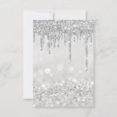 Glitter Drips Silver Grey Bridal Sweet 16th Kaart (Achterkant)