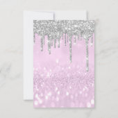 Glitter Drips Silver Paars Bridal Sweet 16th Kaart (Achterkant)