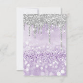 Glitter Drips Silver Paars Bridal Sweet 16th Kaart (Achterkant)
