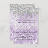 Glitter Drips Silver Paars Bridal Sweet 16th Kaart (Voorkant / Achterkant)