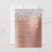 Glitter Drips Silver Roos Gold Bridal Sweet 16th Kaart (Voorkant)