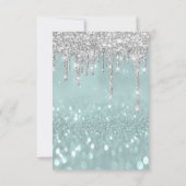 Glitter Drips Silver Smoky Bridal Sweet 16th Kaart (Achterkant)