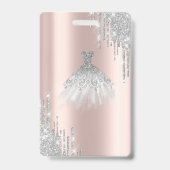 Glitter Drips, Siolver Dress Roos Gold Sweet 16 Badge (Back)