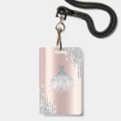 Glitter Drips, Siolver Dress Roos Gold Sweet 16 Badge (Back with Lanyard)