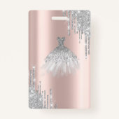 Glitter Drips, Siolver Dress Roos Gold Sweet 16 Badge (Achterkant)