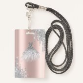 Glitter Drips, Siolver Dress Roos Gold Sweet 16 Badge (Achterkant met draagriem)