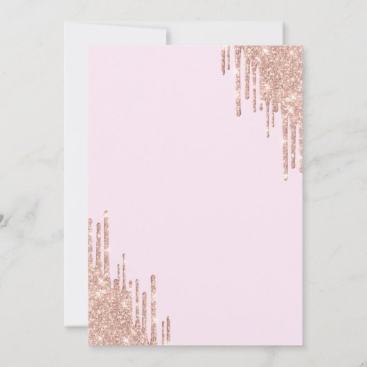 Glitter Drips Wijnglas Roze Bachelorette Kaart (Achterkant)