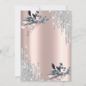 Glitter Drips, Winter Bloemen  75ste Verjaardag Kaart (Achterkant)