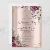 Glitter Drivers, bloemen, Roos Gold Retirement Kaart (Voorkant)