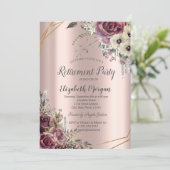 Glitter Drivers, bloemen, Roos Gold Retirement Kaart (Staand voorkant)