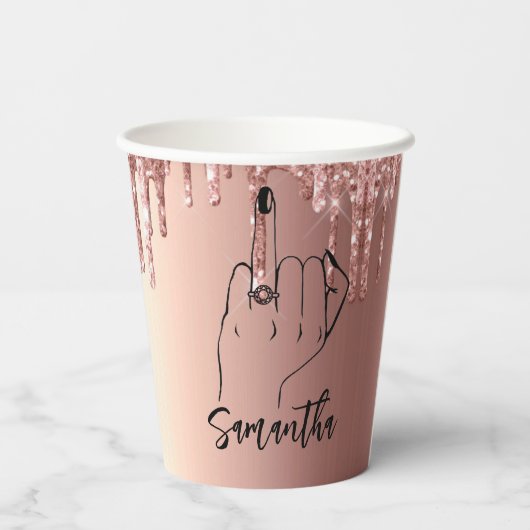 Glitter Drivers Bridal | Bachelorette Party Ring Papieren Bekers (Achterkant)