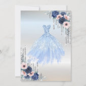 Glitter Drivers, Dress, Blue Rozen Quinceañera Kaart (Achterkant)